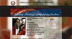 Desktop Screenshot of embassyinternationalglobalministries.com